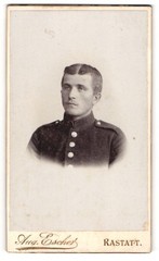 Photograph Aug. Escher, Rastatt, soldier in uniform with moustache