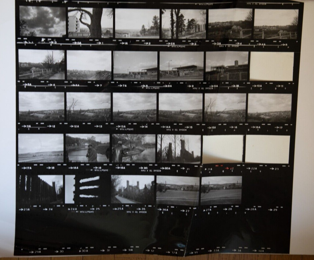 Photo Print Large Contact Sheet 1980 Various Views Normandy 40X50cm