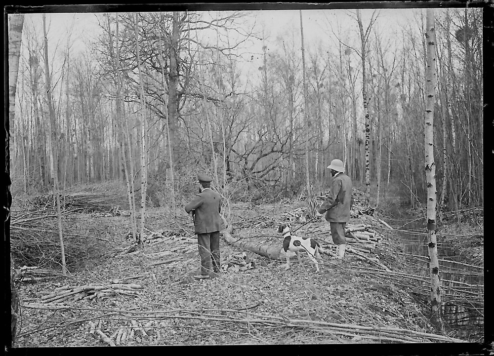 Vintage Black And White Photo Glass Plate Negative 6X9 Cm Men Hunting France