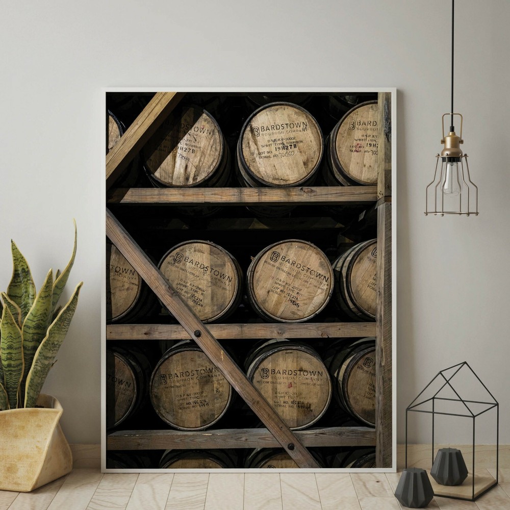 Bourbon Barrel Wall Art Photo Print, Whiskey Fine Art, Man Cave Wall Art Decor