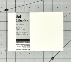 Sol Libsohn (1914-2001) Art Show Announcement Card 1988 – In America