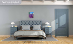 Serenity Blooms: Mt Hood Lavender Fields Wall Art Portrait Metal Canvas Print