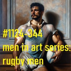 MALE PORTRAIT #1124-344 -men in art series -rugby men -free shipping in usa
