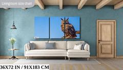 Twilight Guardian: Horned Owl On a Branch Wildlife Wall Art Print
