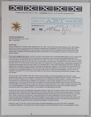 Doug Starn / SNOWFLAKE PRINT SIGNED ALLEVERYTHINGTHATISYOU SNO7.1_016 8 x 8 1st