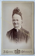 orig. CDV photo photograph woman lady picture old fashion around 1880 J. Grimm, Offenburg