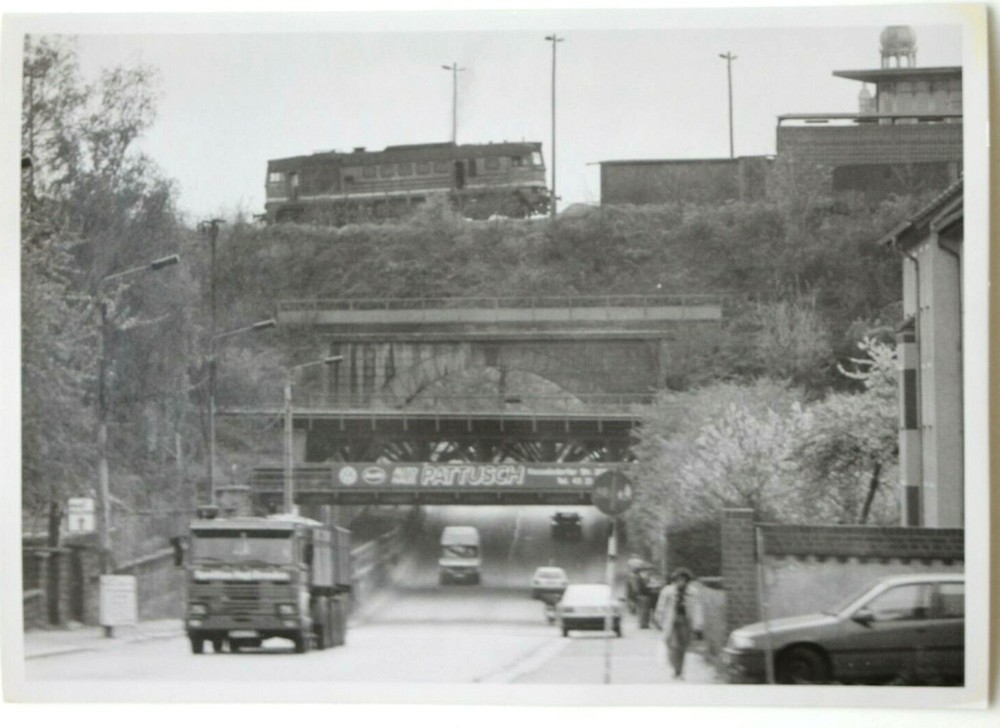 36626 B-W Photo Dresden Löbtau Wing Path Bridge Railway Truck Freight Forwarder VOGT