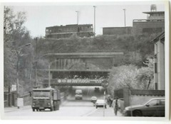 36626 B-W Photo Dresden Löbtau Wing Path Bridge Railway Truck Freight Forwarder VOGT