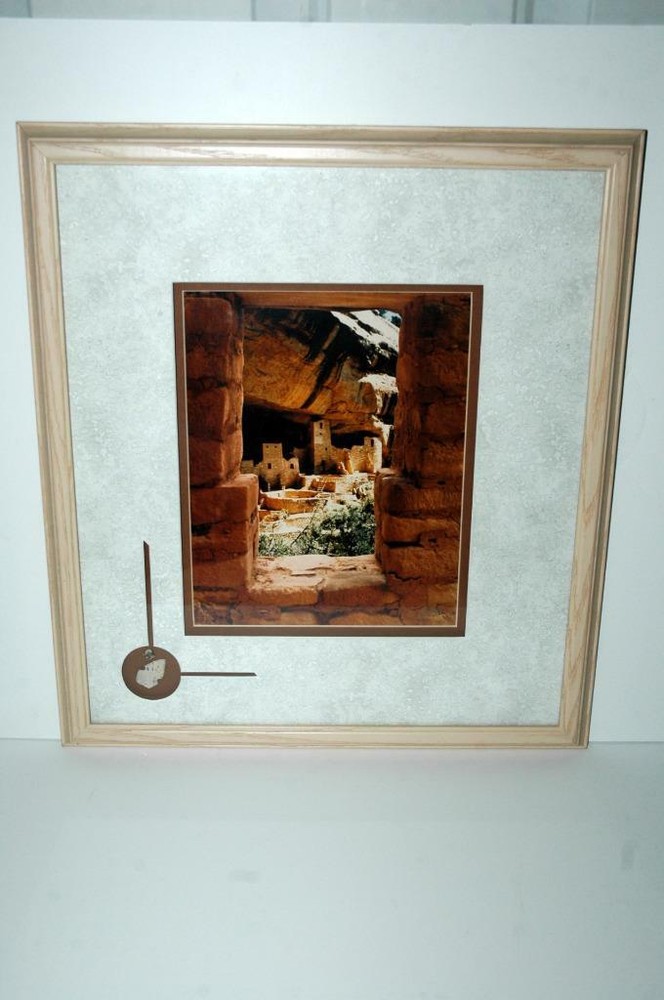 Anasazi Pueblo Cliff Dwelling Signed Photograph C1970 10×8″ Framed 18×16″