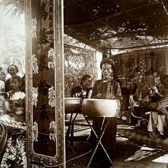 Vietnam Saigon Musician C1910 Photo Glass Plate Stereo Vintage