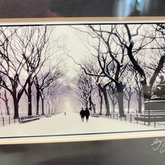 Pair of Signed George J Kunze Originals of Central Park in the Winter