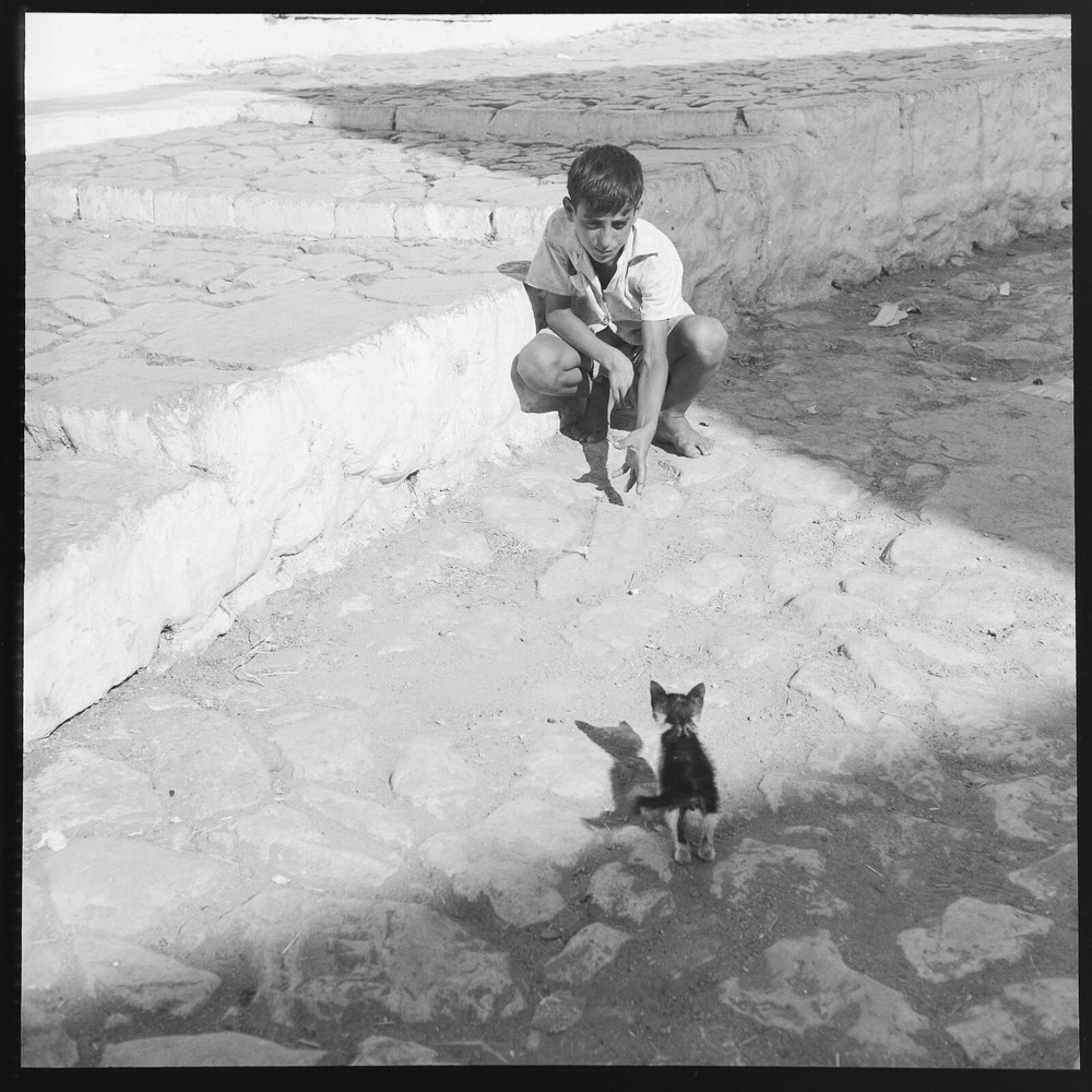 Baryte Print Photo Greece Child 1960 Size 30x30cm