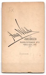 Photograph Aug. Wilcke, Innsbruck, Rudolfstraße 3, portrait of an elegant gentleman