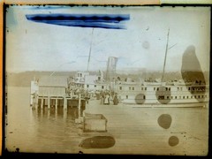 Rare Antique Photograph Glass Negative Ocean Passenger Ferry Majestic @ 1907