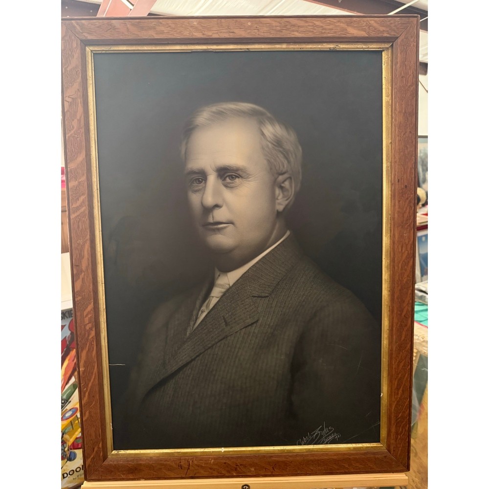 Rare 1921 Signed Mabel Sykes Photograph Fred E. Sterling Lt Governor Illinois