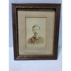 Portrait Man R. L. Mook Mustache Wood Frame Collins Art Company Fort Worth Texas