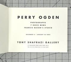 PERRY OGDEN – PHOTOGRAPHS – FRANCIS BACON’S STUDIO – Announcement Card