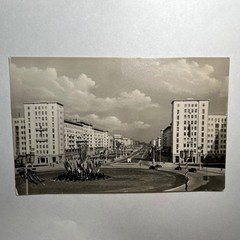1955 VTG RPPC Postcard Berlin Stalinallee Strausberger Platz E Germany Photo USA