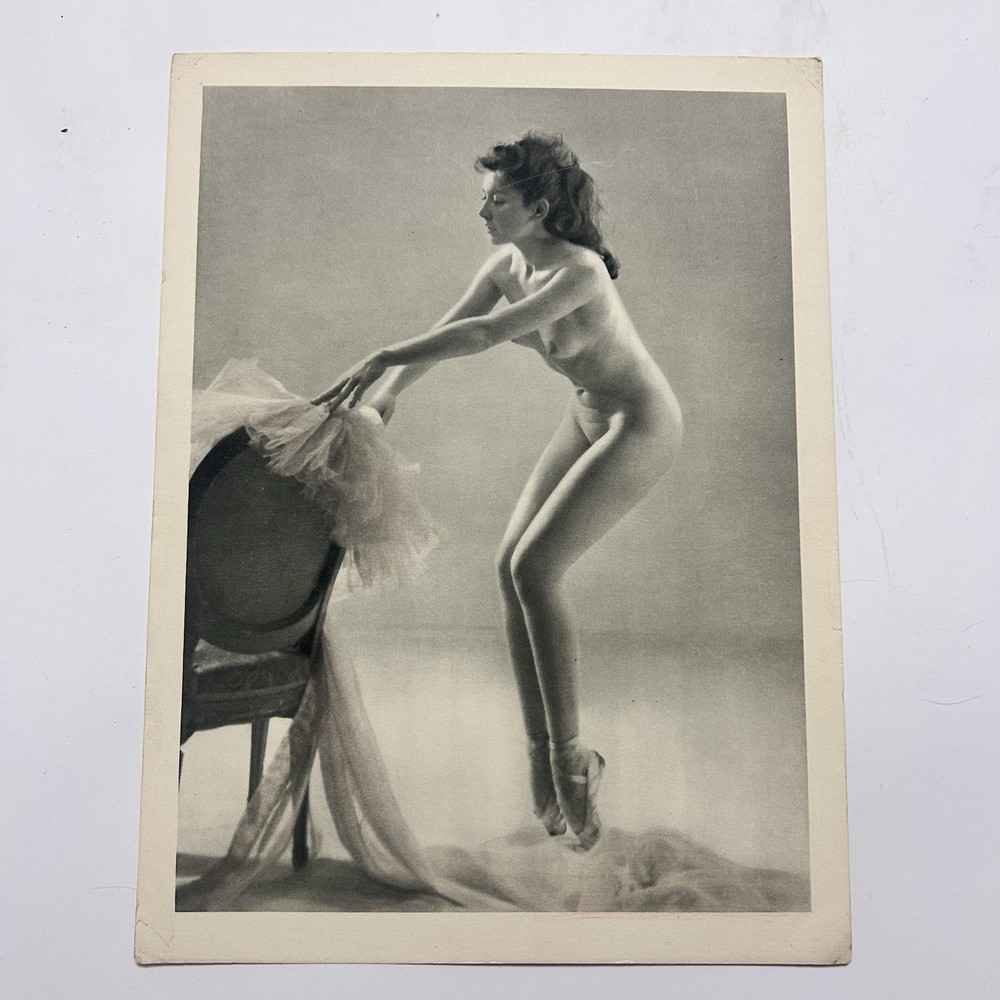 Vintage 20th Century White Black 20×30 Ballerina Art Nude Photography Print