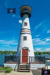 12×18 Print of Celeron Lighthouse (Celeron, NY) Chatuaqua lake *FREE SHIPPING*
