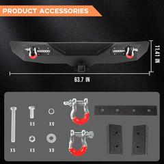 Off Road Front and Rear Bumpers Set Fit for Jeep Wrangler JK JKU 2007-2018 | Bui