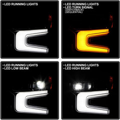 – for 2022-2024 Chevy Silverado 1500 LT|RST Chrome Bezel W/Amber Tracer Animatio