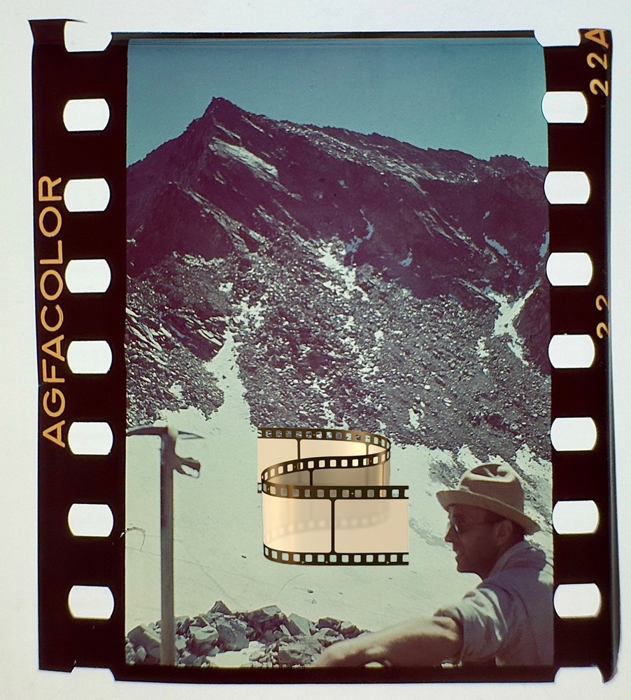 Original Agfacolor Colour Slide 3.5x4cm – Mountaineers in the Alps – 1938-39