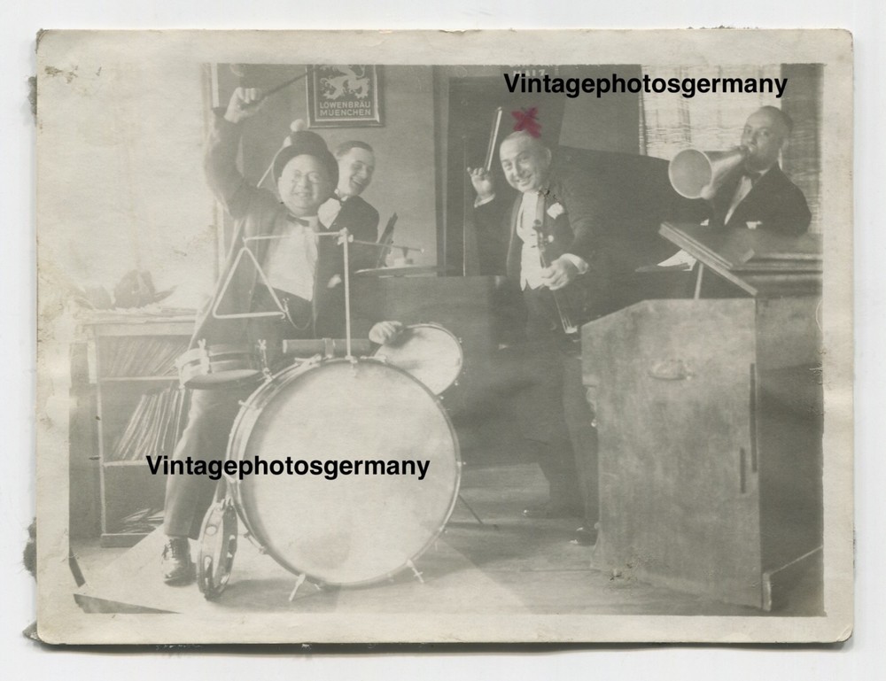 Z2682 Photo 1924 Charles Jazz Band Music Musicians Band Orchestra Club Germany