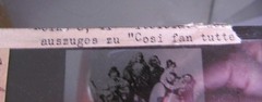 Mozart Wolfgang Amadeus Cosi Fan Tutte Title Page Old Glass Picture 8.5 x 10 cm