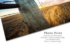 Fence Post Photography Print: Oklahoma Country Sunset Farm Western Sky Photo
