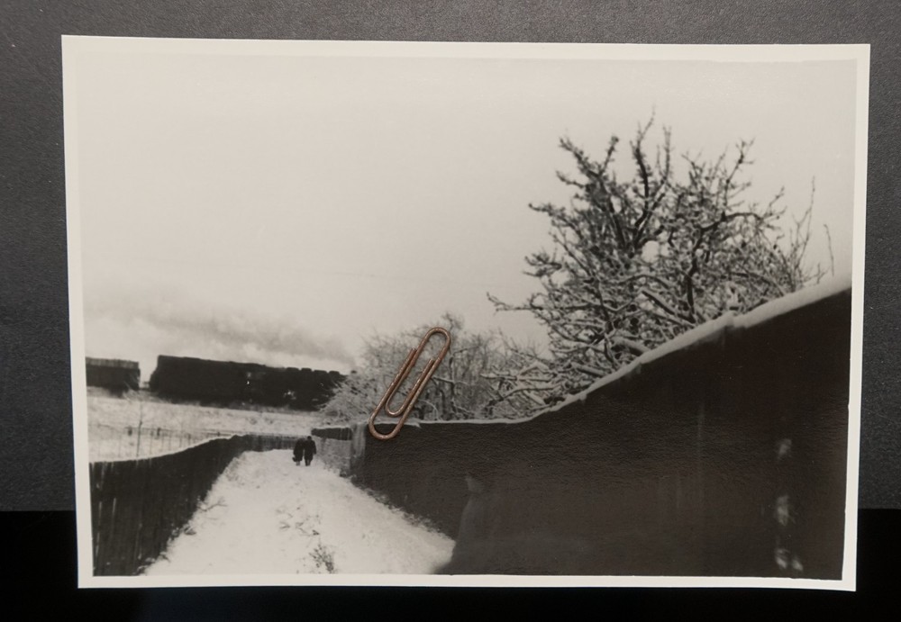 Photo Gräfenhainichen view landscape GDR wall winter picture train railway BR 44