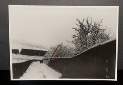 Photo Gräfenhainichen view landscape GDR wall winter picture train railway BR 44