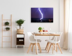 Lightning striking tree photography wall art night sky nature photo storm print