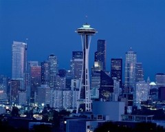 Downtown SEATTLE SKYLINE Glossy 16×20 Photo Space Needle Print Art Poster