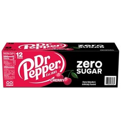 Dr Pepper Zero Sugar Cherry Soda Pop, 12 fl oz, 12 Pack Cans [FREE SHIPPING]