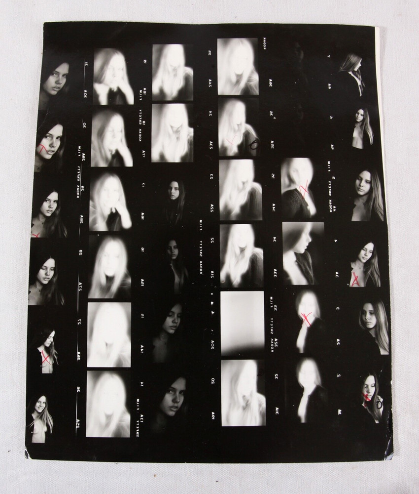 Contact Sheet of Sexy Women, Studio Portraits, 1980s Photographs