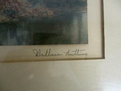 WALLACE NUTTING «WATERS MEET» HAND TINTED PHOTO NEW ENGLAND VINTAGE SIGNED