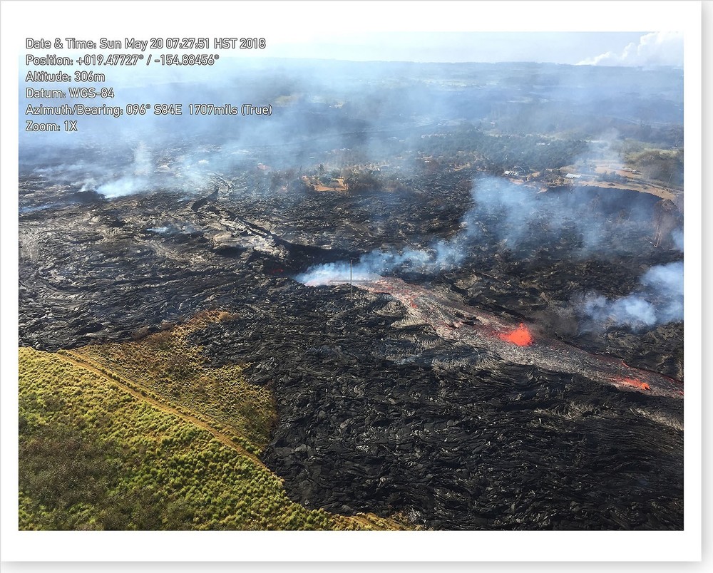 2018 Kilauea Volcano Fissure 20 Lava Flows Into Ground Crack Silver Halide Photo