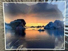 Artist Greg Arbutine 8″x10″ Photograph in 11″x14″ black mat «Icelandic Sunset»