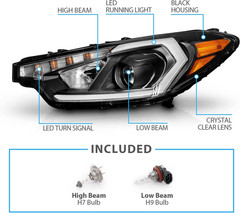 for 2014-2016 Kia Forte W/Led Position Models Projector DRL Light Tube Black Rep