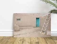 Adobe House with the Turquoise Blue Door – Home Decor, Wall Art Photography
