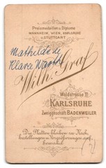 Photograph Wilh. Graf, Karlsruhe, Waldstraße 11, Mathilde and Klara Warth in El