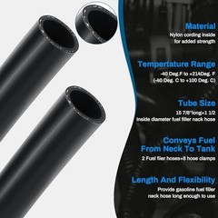 2 Pcs Gasoline Fuel Filler Neck Hose with 8 Clamp Setes 1 1/2 Inch 45 Degree