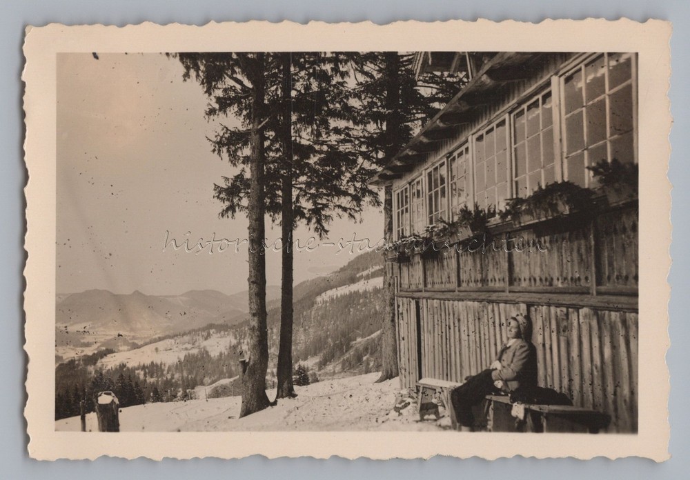 Bayrischzell 1942 – Alm Berghaus Winter Woman Sunbathing – Old Photo