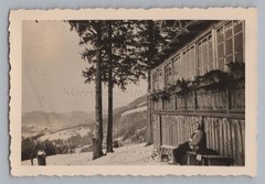 Bayrischzell 1942 – Alm Berghaus Winter Woman Sunbathing – Old Photo