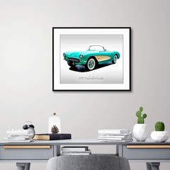 Classic Cars – 1957 Chevrolet Corvette in Cascade Green – Print