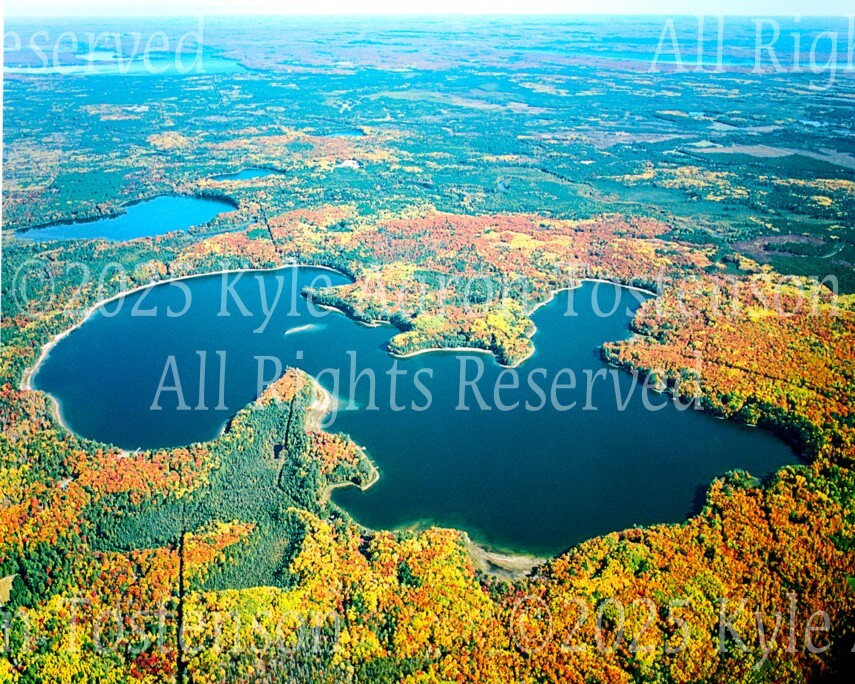 Big Portage Lake, Land O’ Lakes, Wisc. (Vilas Co.) Aerial Photo. Frame Optional.