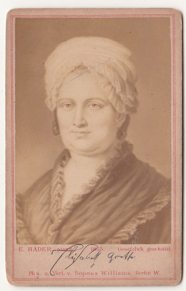 CdV photo Elisabeth Goethe Goethe’s mother around 1890 Sophus Williams Berlin (f2240