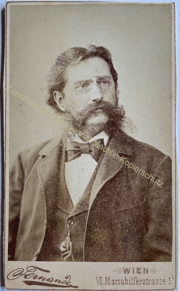 orig. CDV photo photograph picture old fashion gentleman around 1889 Fernande Vienna
