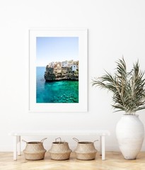 Polignano a Mare Cliffs Aerial Beach Print Puglia Italy Photography